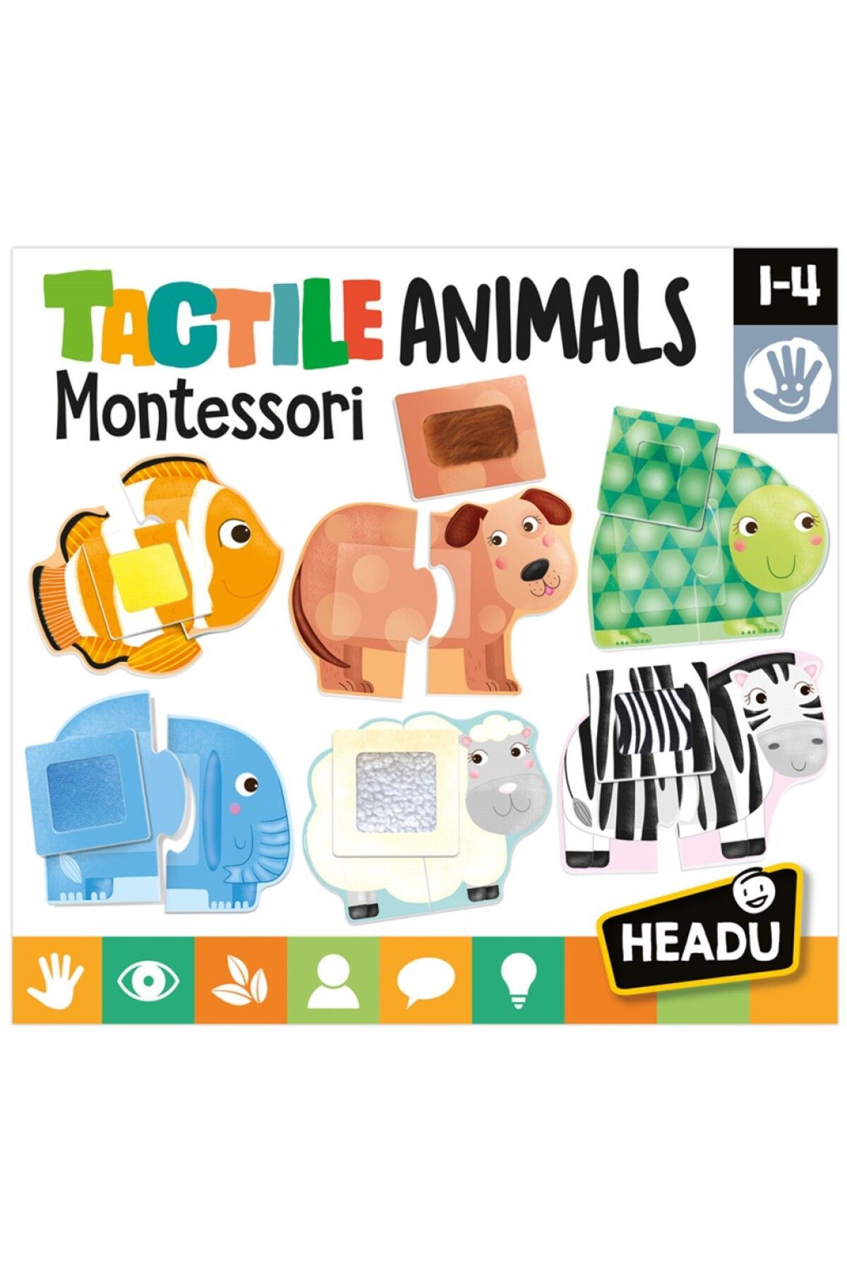 پازل حیوانات لمسی Headu Montessori 1 4 سال Carioca