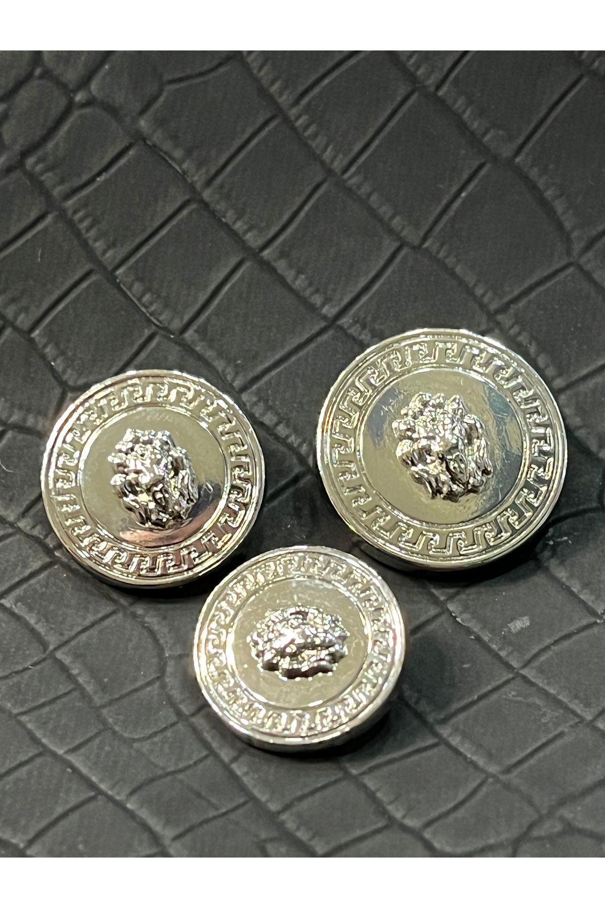 ODDA TASARIM ATÖLYESİ-V.E.R.S.A.C.E Model Special Silver Plated - 1-40 Size 1-36 Size 1-28 Size Button Set (3 Pcs) 2