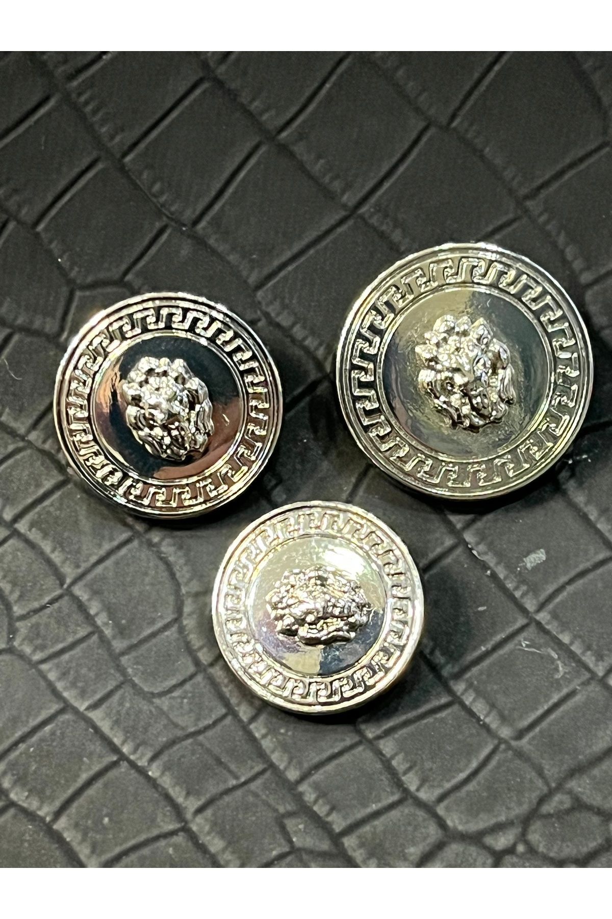 ODDA TASARIM ATÖLYESİ-V.E.R.S.A.C.E Model Special Silver Plated - 1-40 Size 1-36 Size 1-28 Size Button Set (3 Pcs) 3