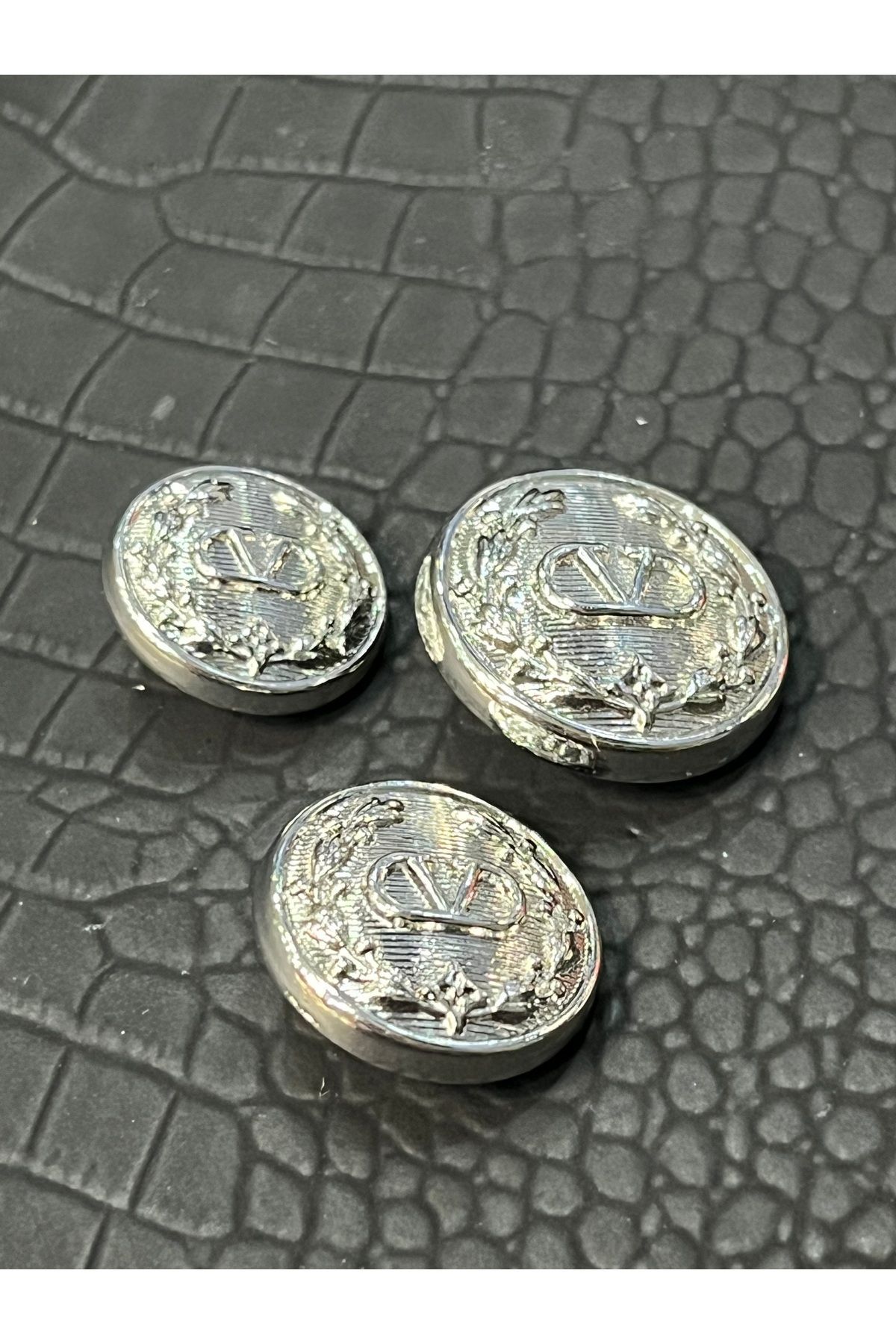 ODDA TASARIM ATÖLYESİ-Special Design Silver Button Set - 1-40 Size 1-36 Size 1-28 Size (3 Pcs) 2