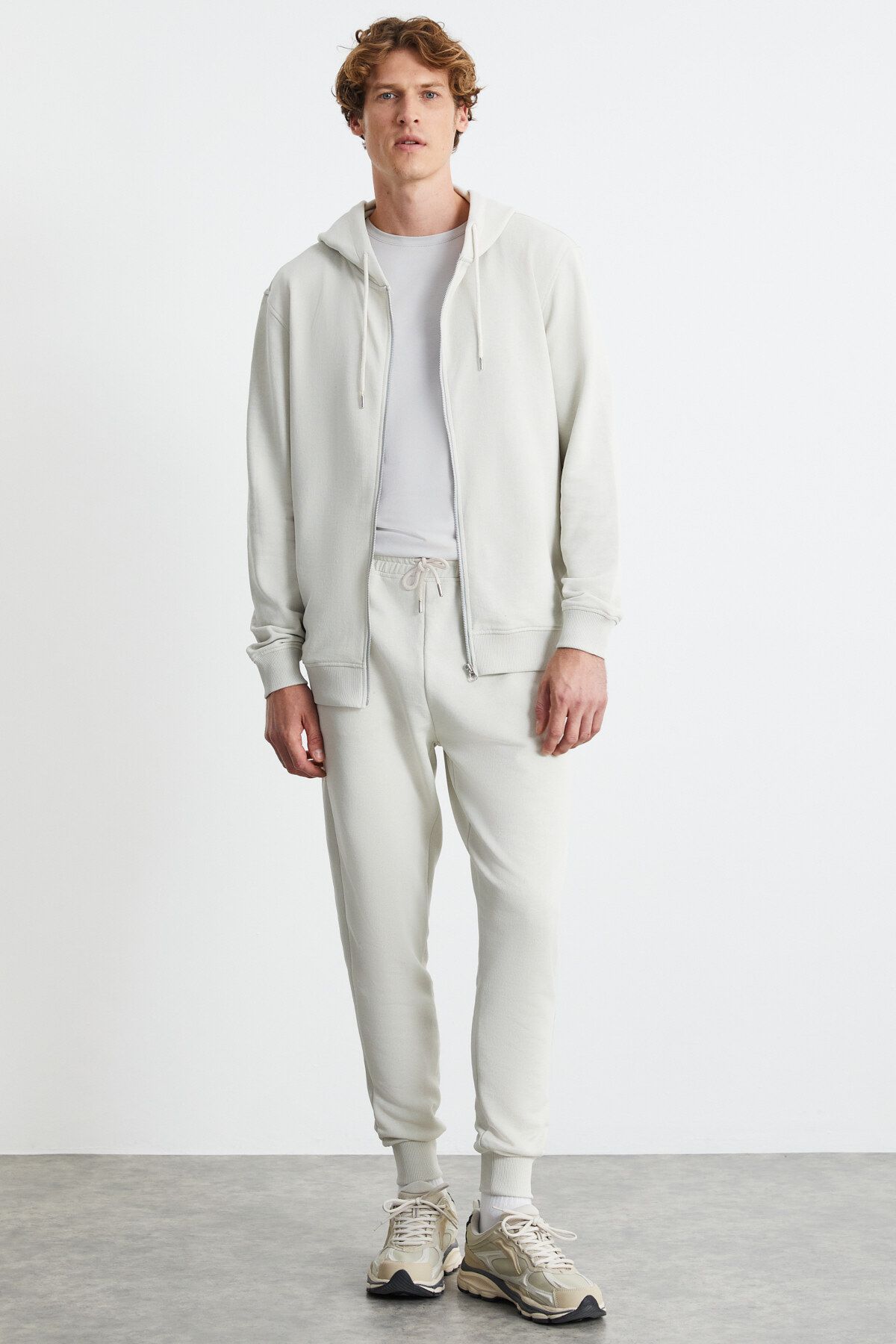 GRIMELANGE Spodnie Dresowe Męskie Hans 3-thread Raised Elastic Leg Grey Mężczyzna - S