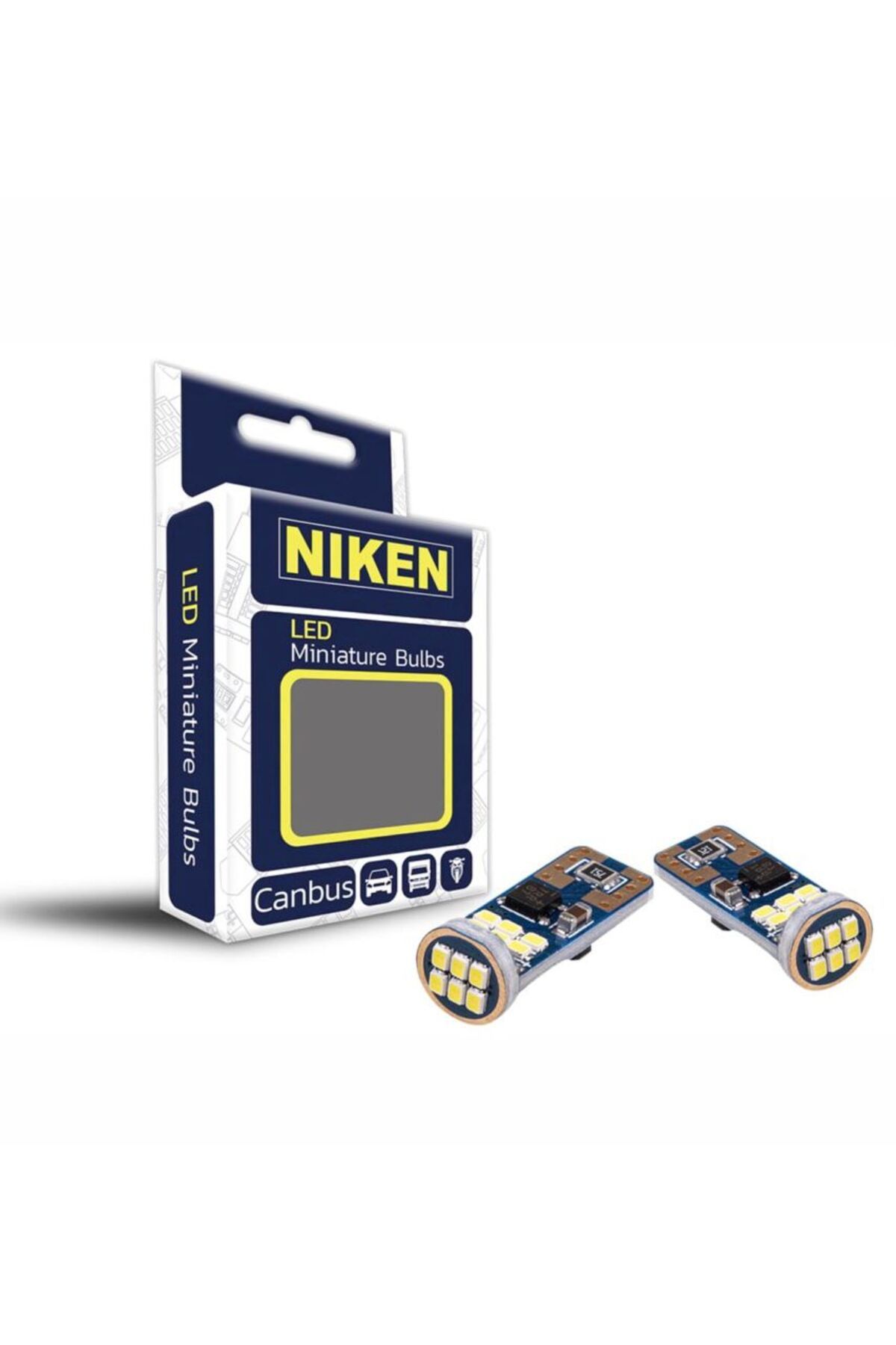 Niken T10 W5W LED Oto Park Plaka Ampulü, Beyaz,18 ledli (2 Adet)