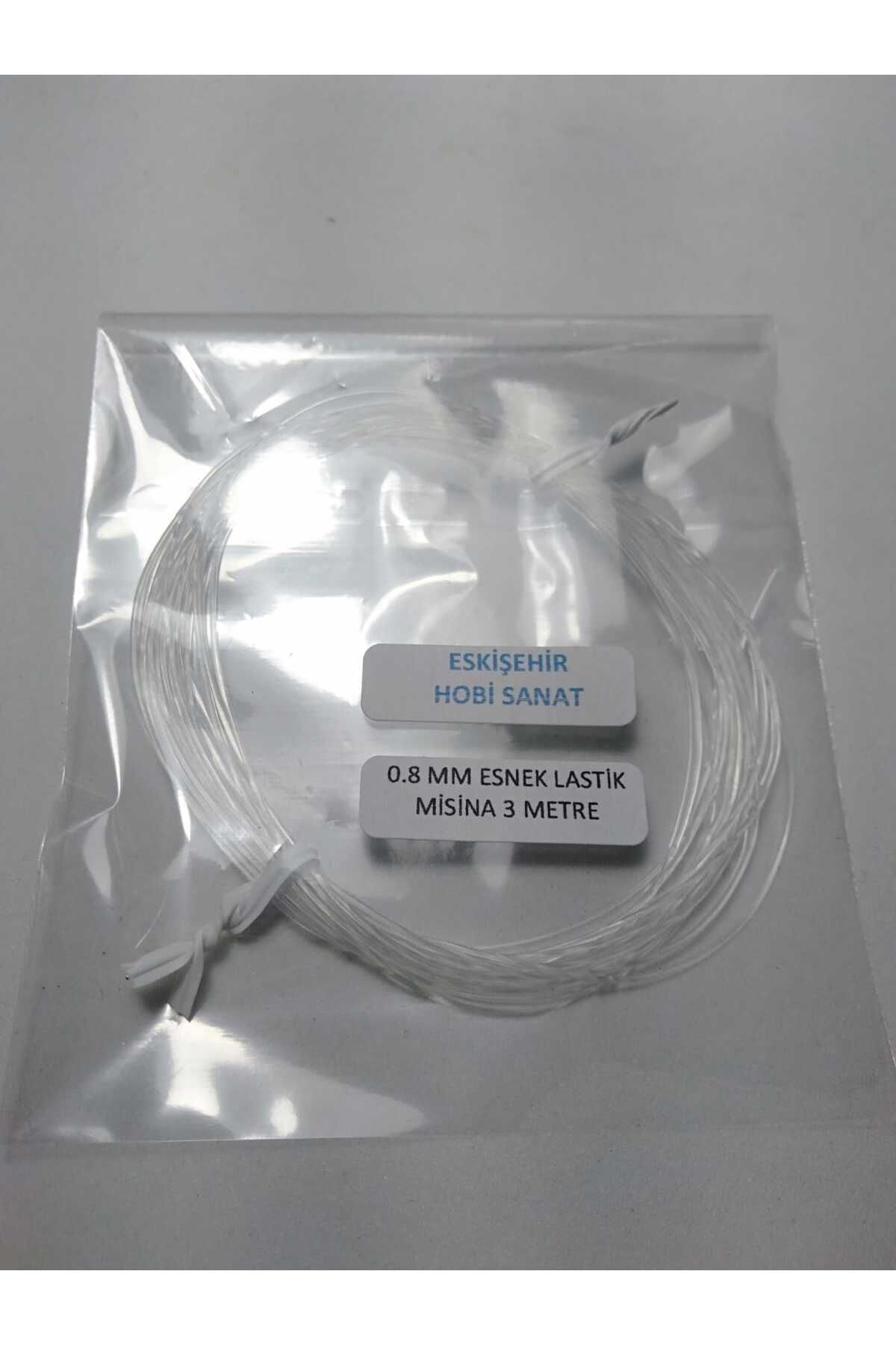 0.8 Mm Şeffaf Lastik Misina 3 Metre Bileklik Tesbih Ipi Misinası