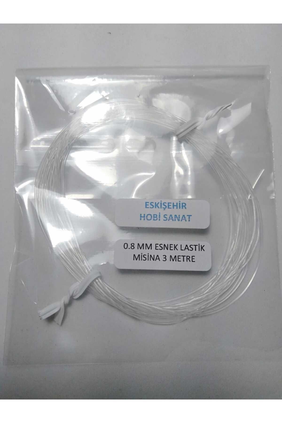 0.8 Mm Şeffaf Lastik Misina 3 Metre Bileklik Tesbih Ipi Misinası