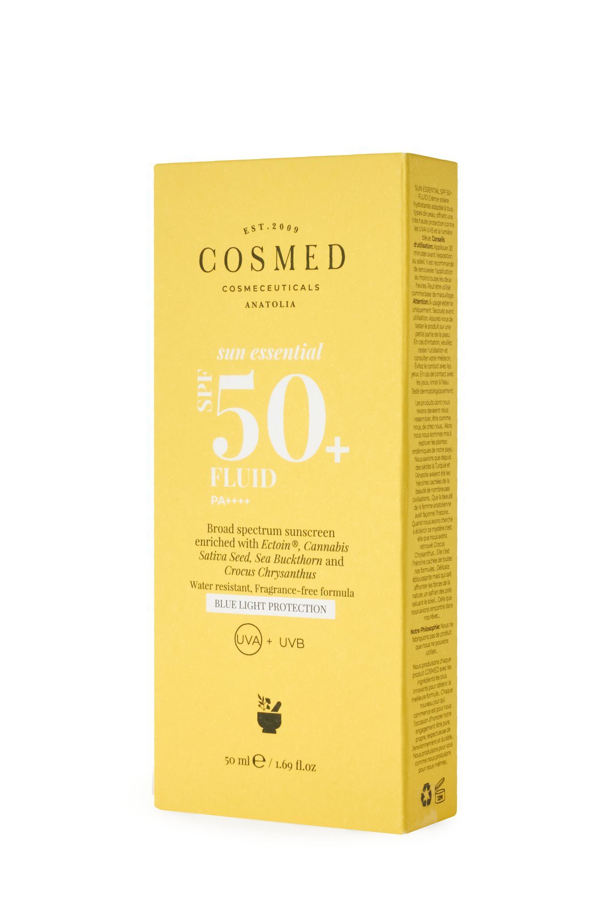 ضدآفتاب صورت سان Essential Fluid SPF 50 برای انواع پوست فیلترهای نسل جدید 50 میلی لیتر COSMED