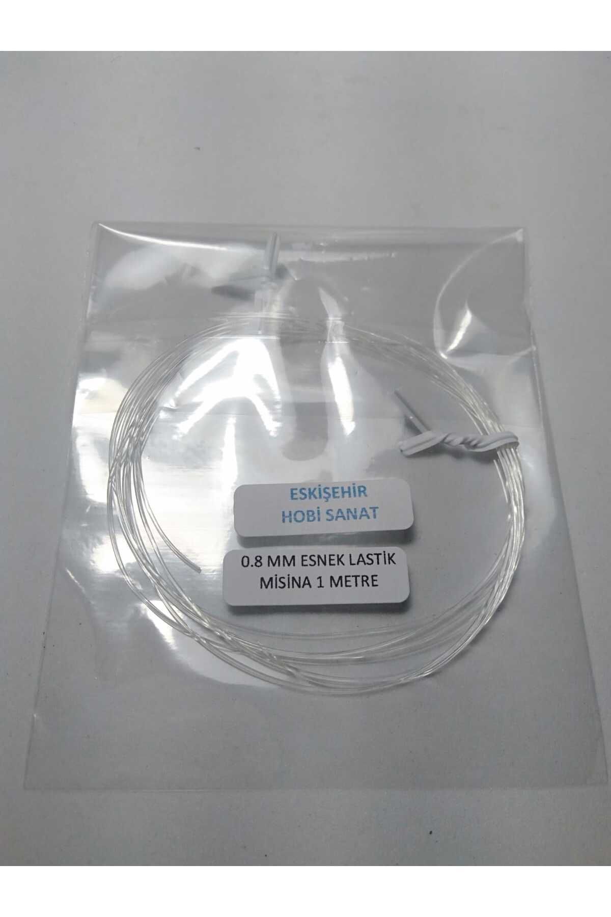 0.8 Mm Şeffaf Lastik Misina 1 Metre Bileklik Tesbih Ipi Misinası