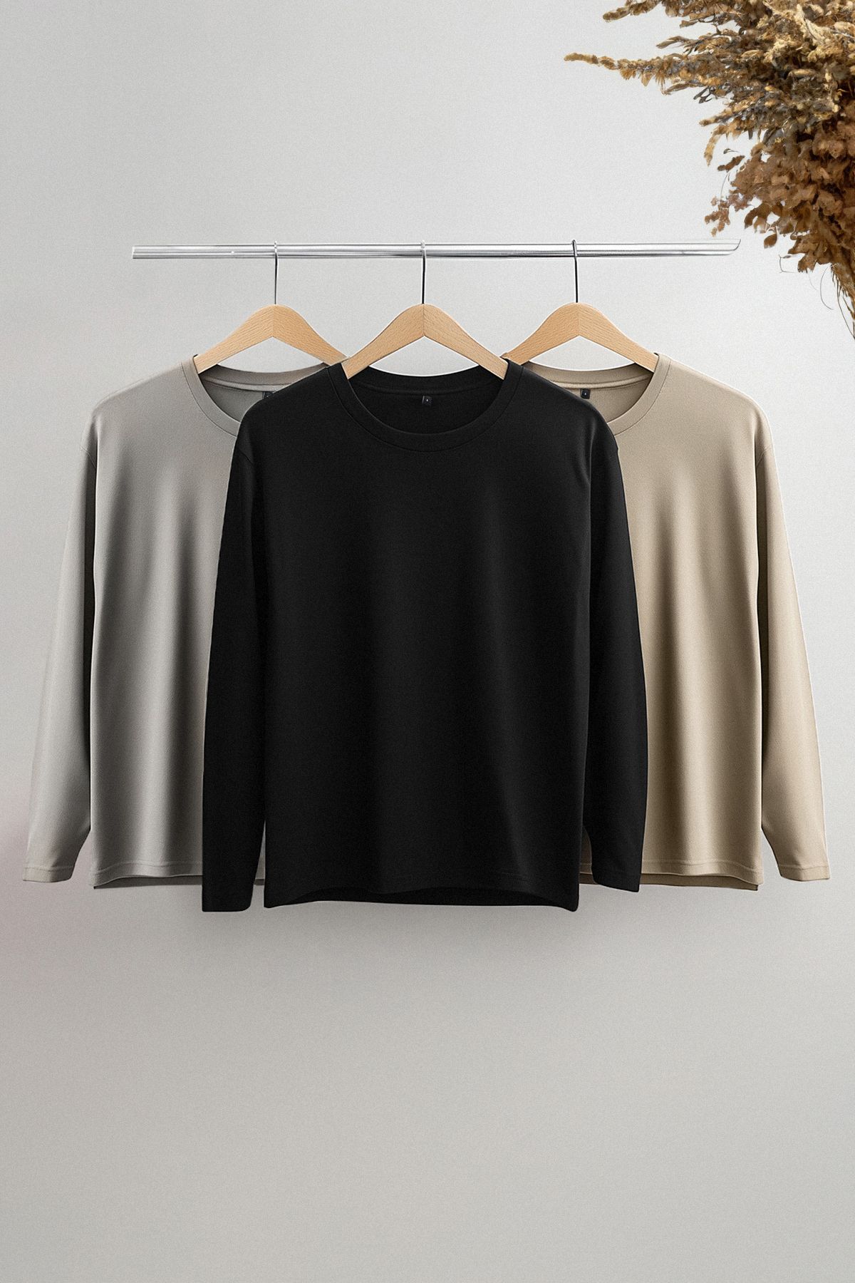 Edit By Trendyolmilla Siyah-Gri-Taş 3'lü Paket Slim/Dar