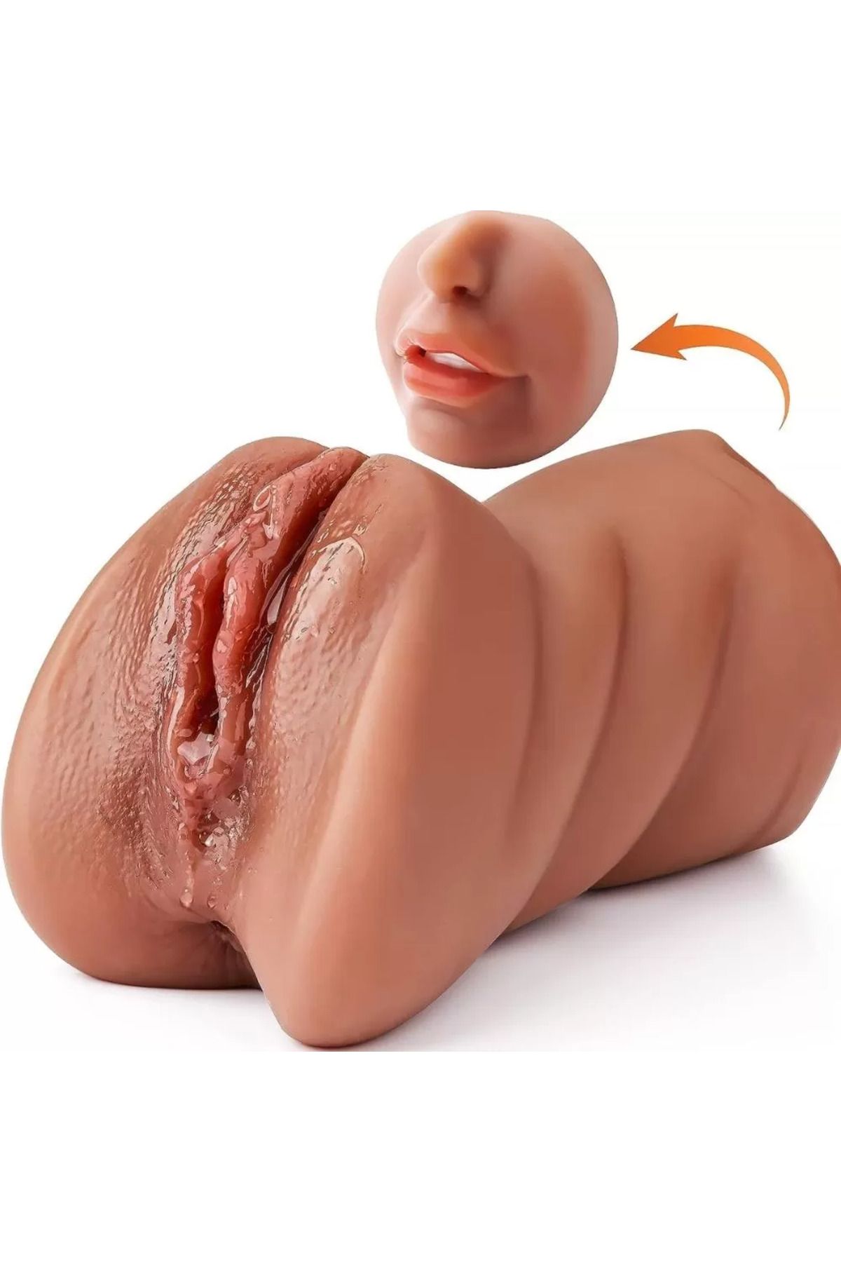 Premium Masturbator Daria - Realistik Dokulu Oral Anal Vajinal 3 in 1 Titreşimli Suni Vajina 3