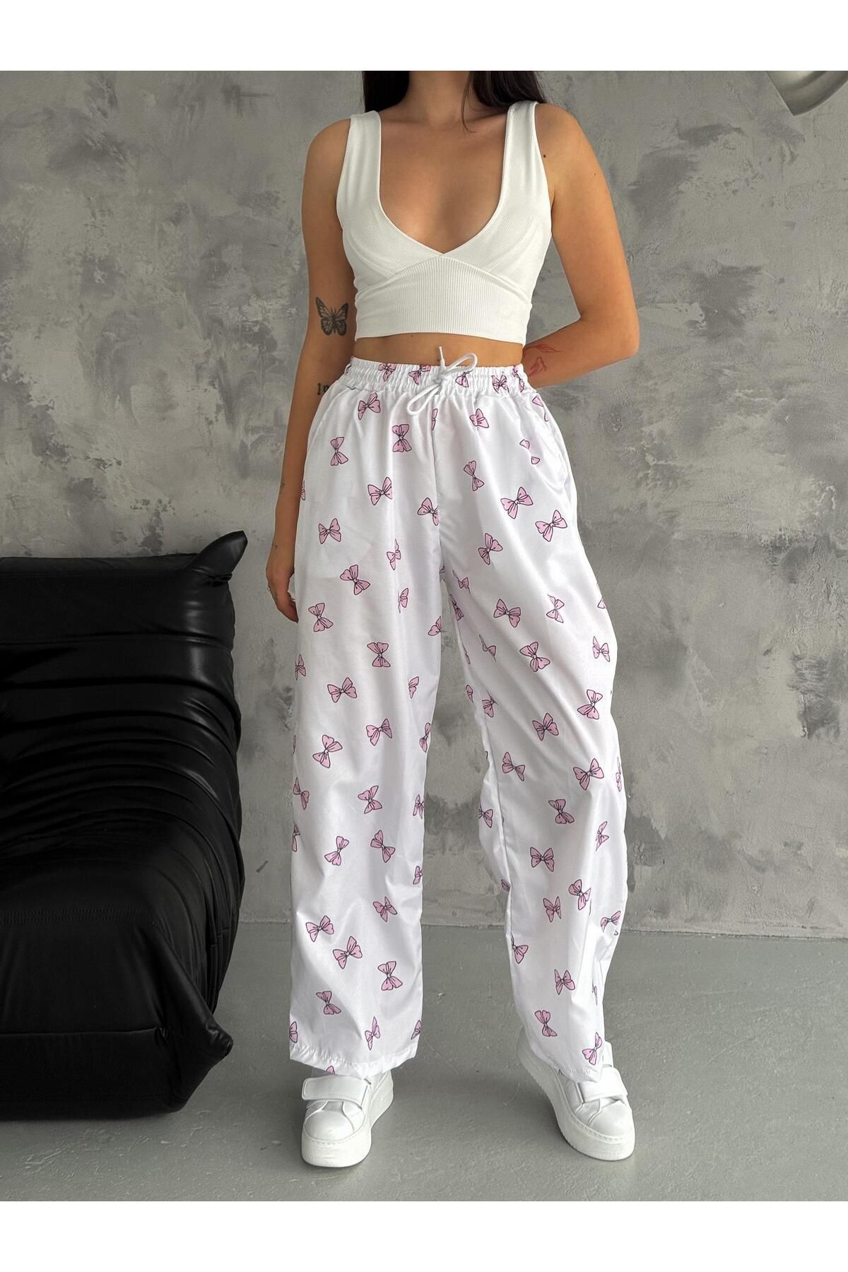 DEEFWEAR Pantaloni De Sport Stillex Y2k Pink Ribbon Streetwear Unisex - M/L