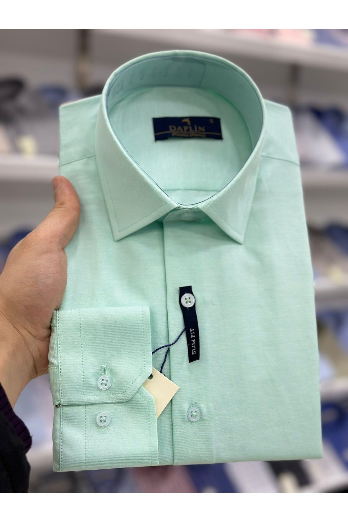 Daflin-Light Green Men's Shirt - Slimfit 4