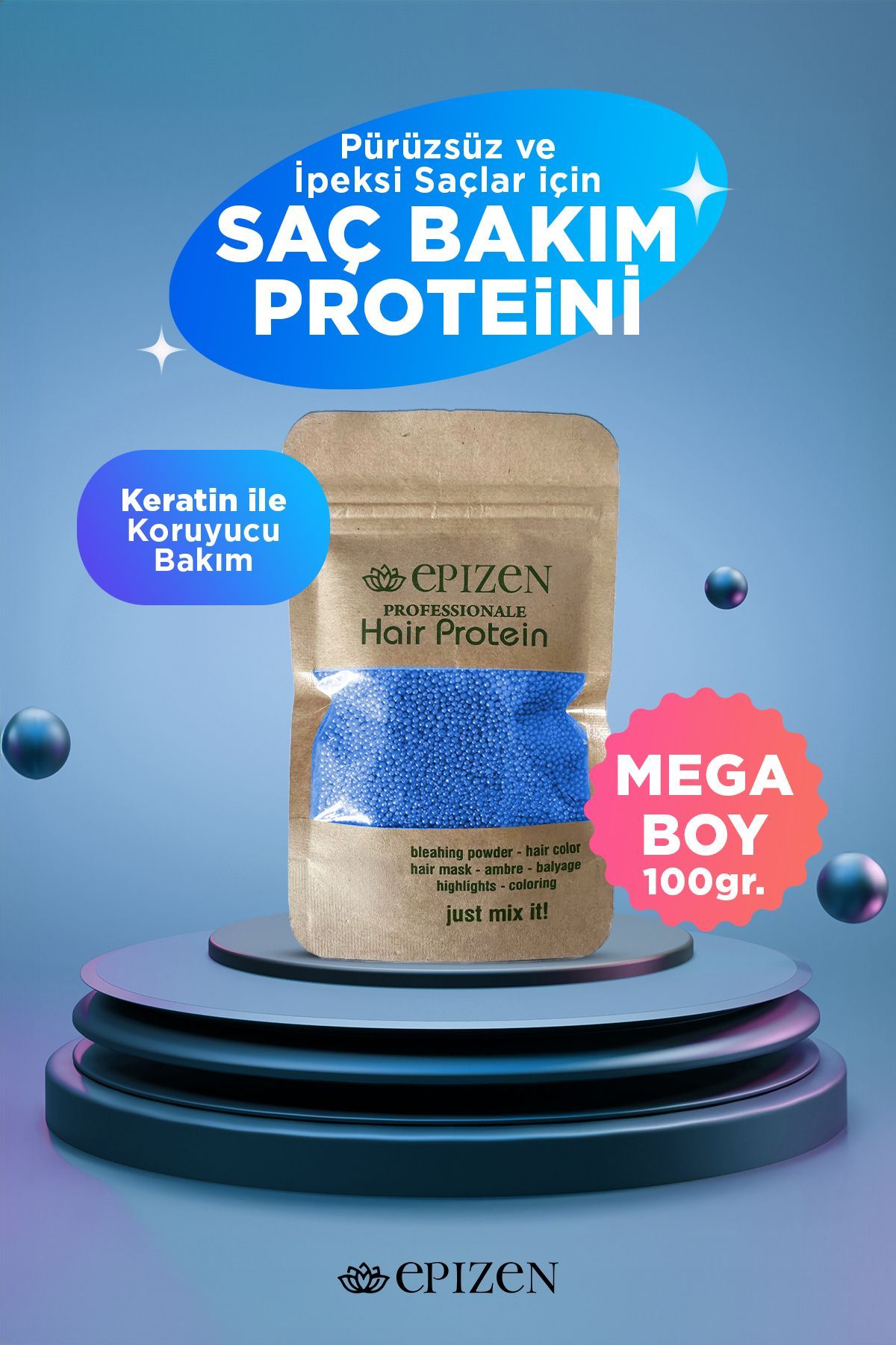 EPİZEN E Vitamini Destekli Yıpranmış Saçlar İçin Pembe Mucize Kokulu Saç Bakım Proteini