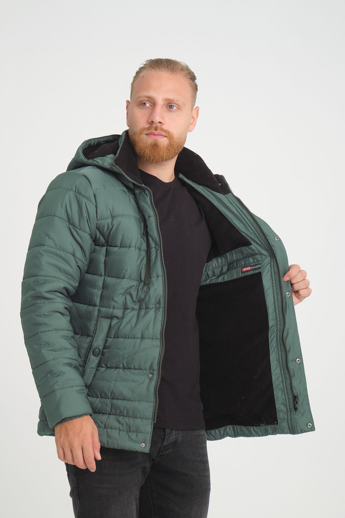 Wise-Pánská fleecová bunda s kapucí – 100% polyester 2