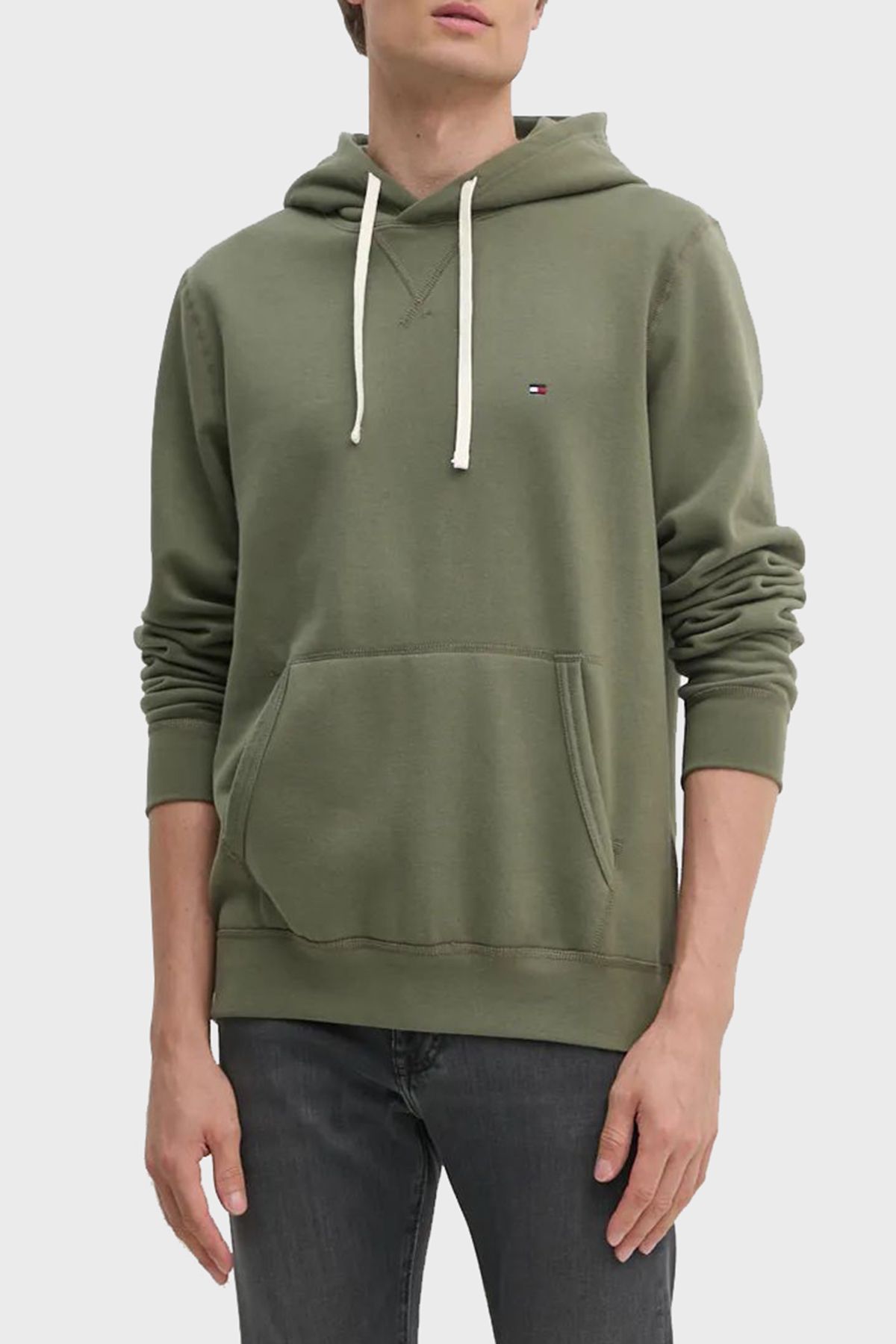 لوگو کتون کاپشن معمولی کلاهدار مردانه SWEAT MW0MW37230 PLI Tommy Hilfiger