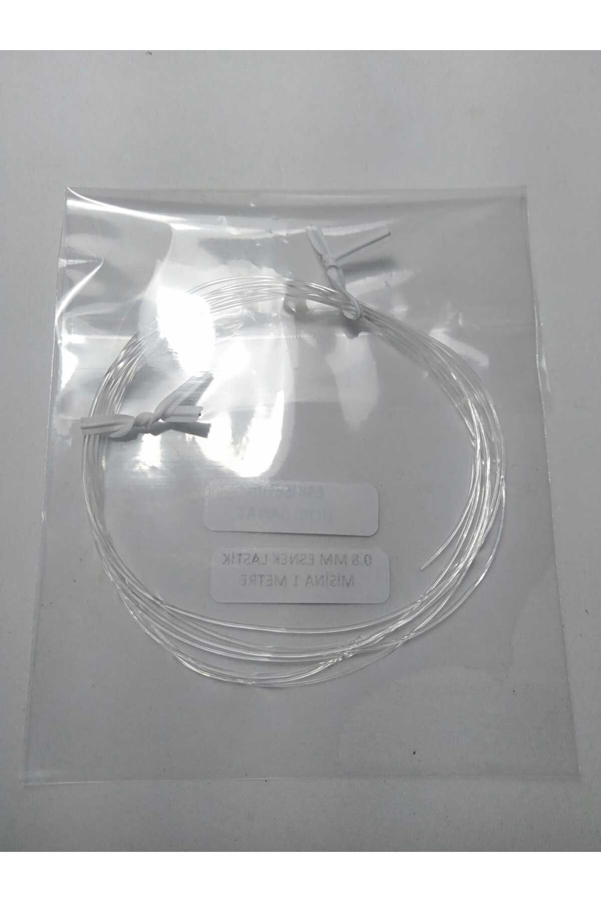 0.8 Mm Şeffaf Lastik Misina 1 Metre Bileklik Tesbih Ipi Misinası