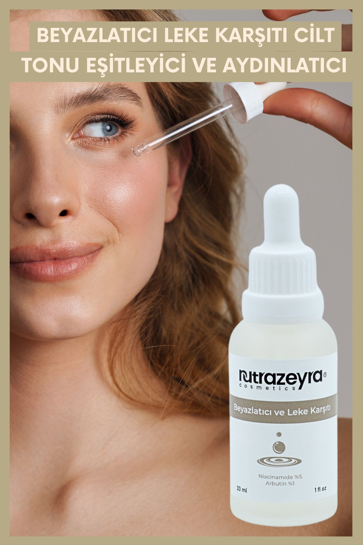 سرم آربوتین سفید کننده، ضد لک، یکسان کننده و روشن کننده رنگ پوست 30 میلی لیتر Nutrazeyra Cosmetics