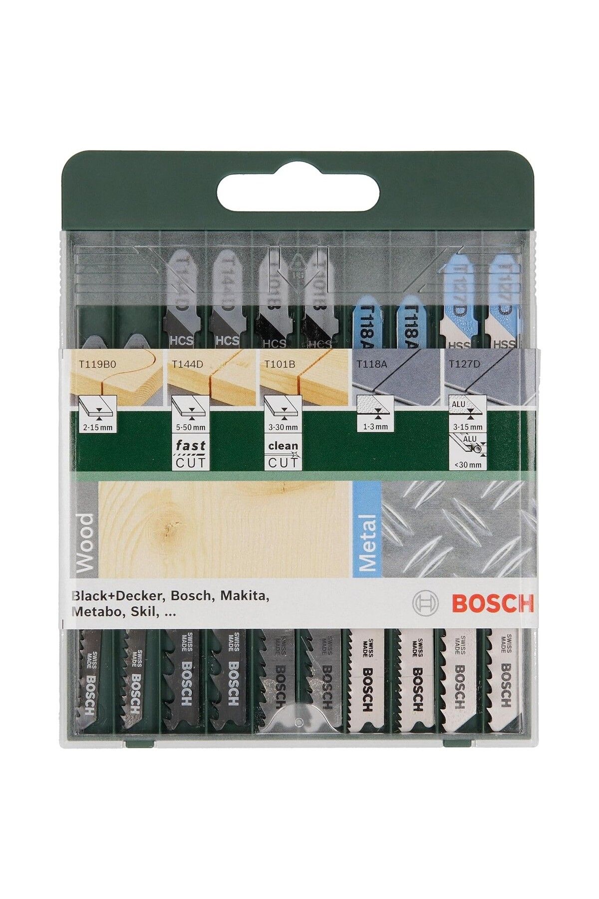 Bosch Ahşap ve Metal için Karışık 10 Parça Dekupaj Testere Seti