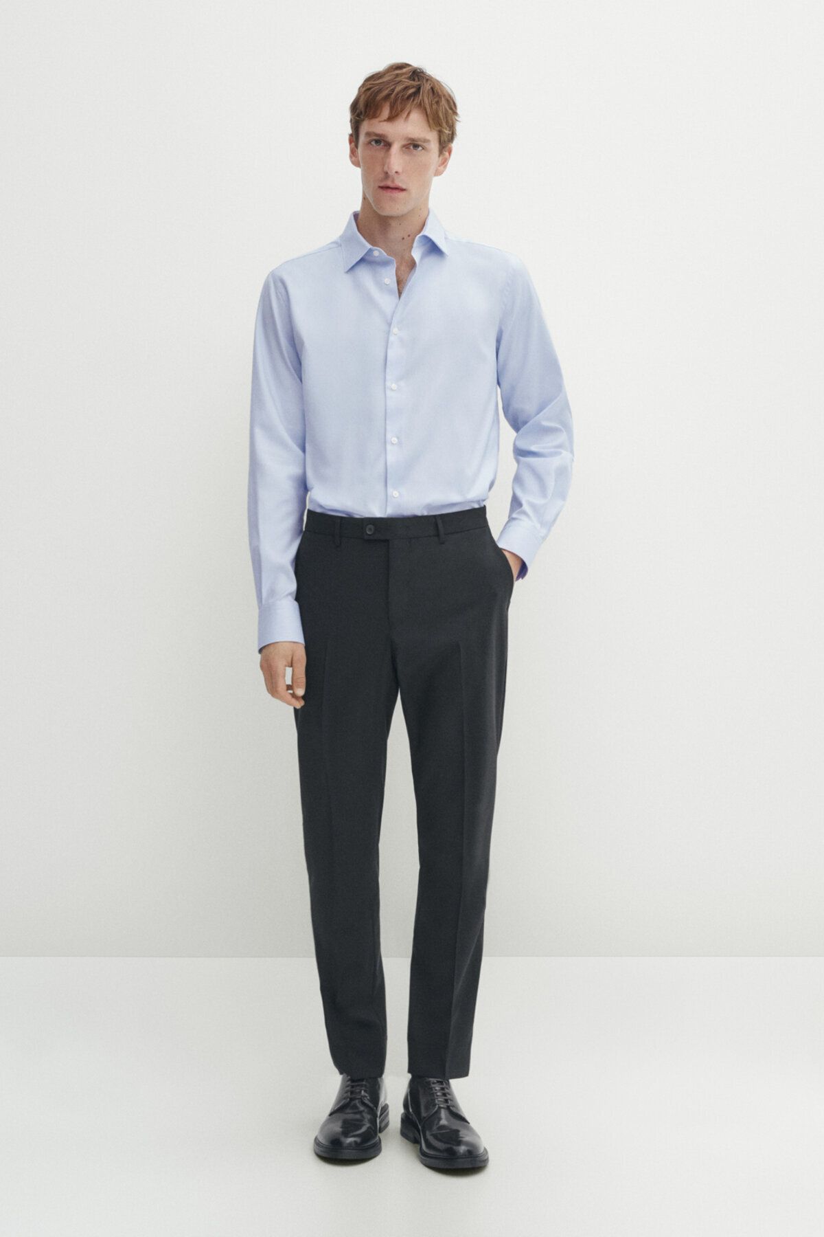 پیراهن بافت باریک آهنی آسان Massimo Dutti