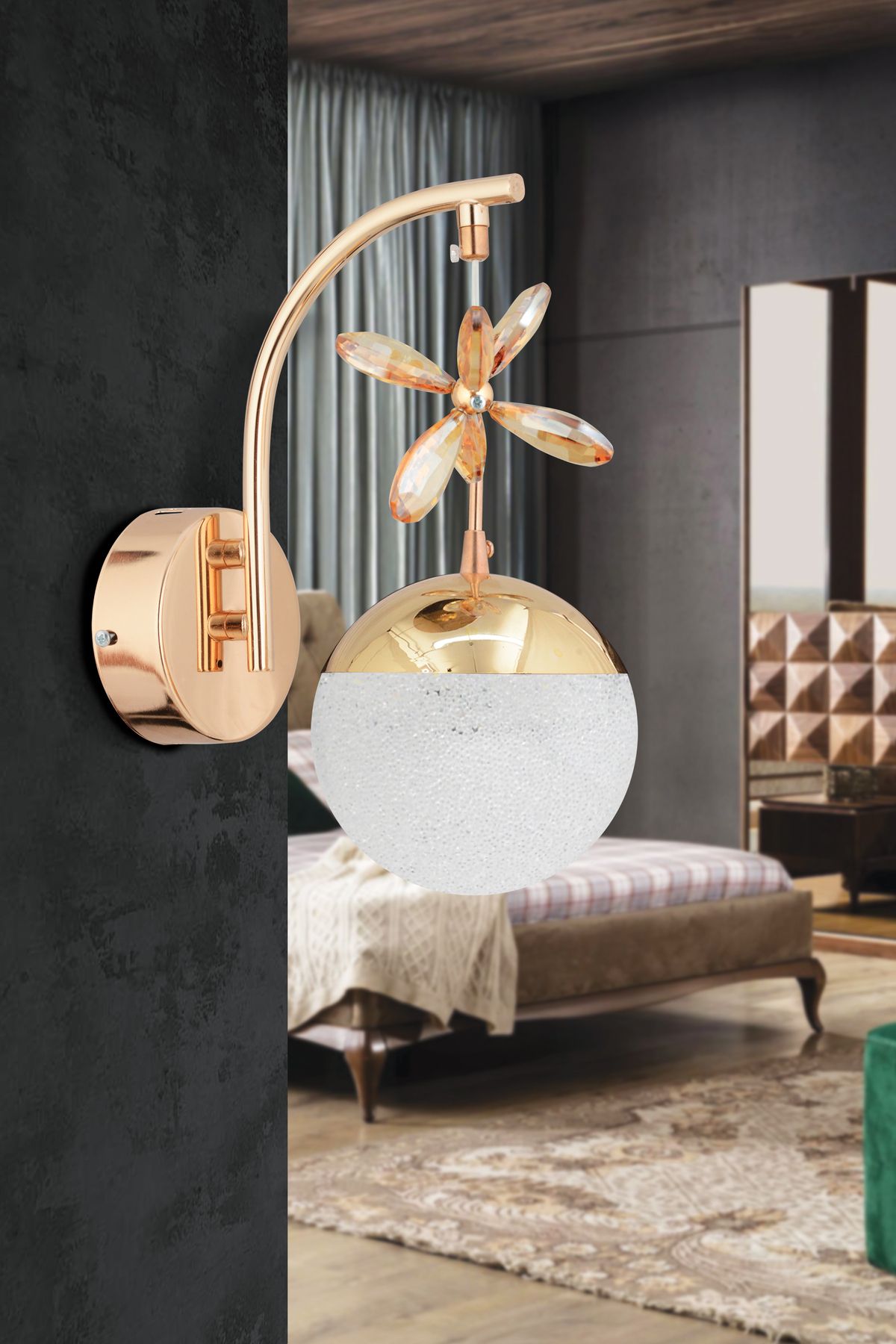 İstanbul Avize Kelebek Tekli Gold 3 Renk Ledli Modern Led Aplik