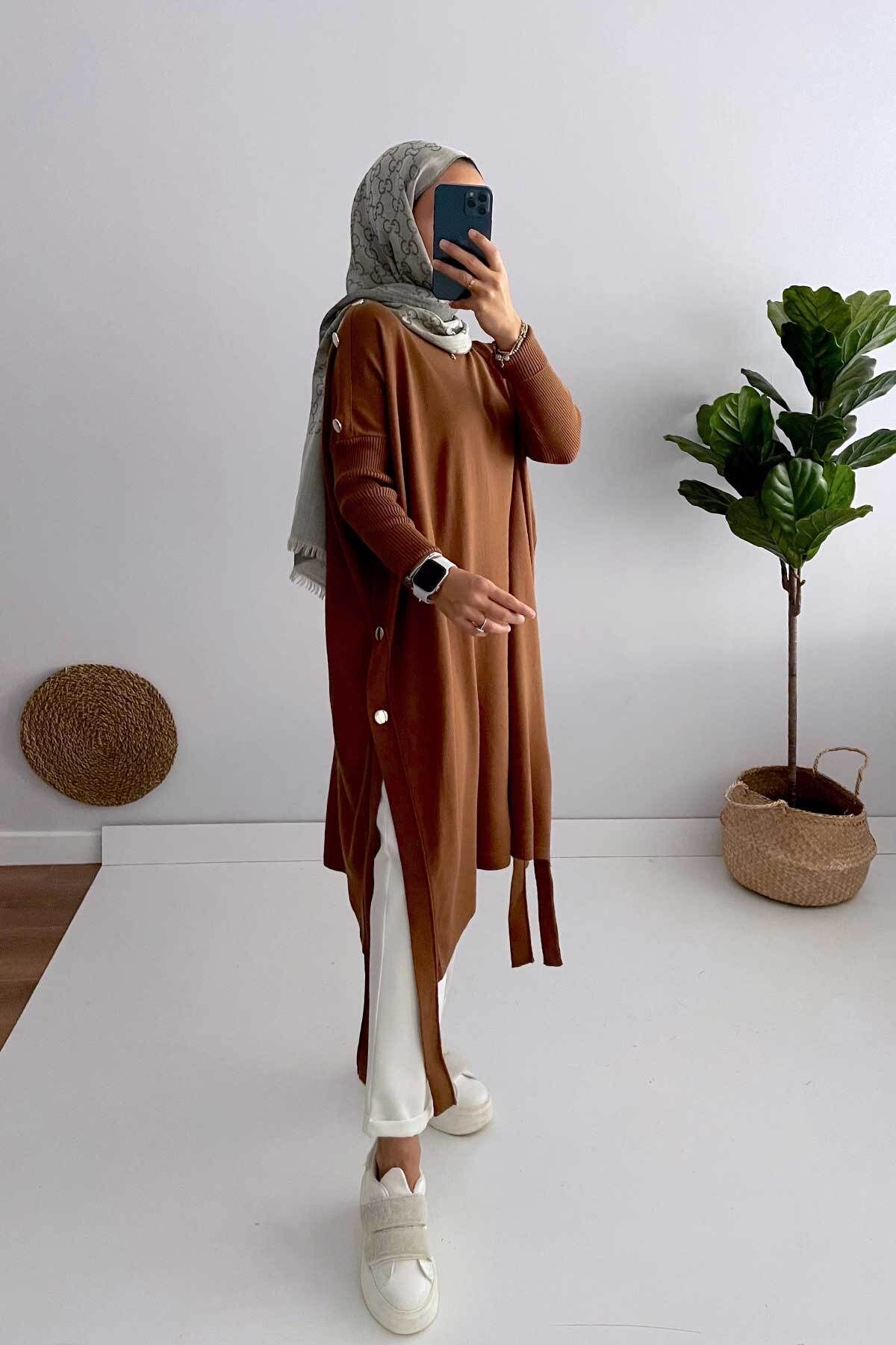 Ka Hijab Kh Tesettür Panço - Kahverengi