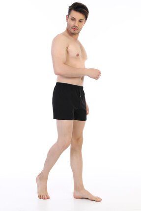 Çift Kaplan Erkek Penye Siyah Boxer 0805