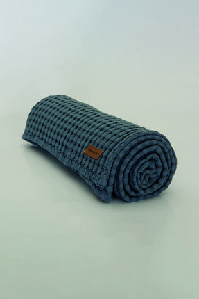 Veranova Home Organik Pamuk Bebek Pike Battaniye Indigo