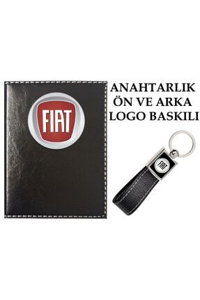 Fiat Logolu Siyah Ruhsat Kabı Ve Fiat Logolu Anahtarlık 22514576