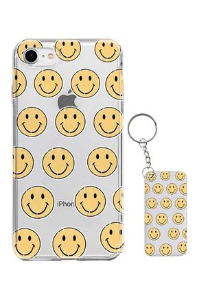Iphone 6 Plus Smiley Face Desenli Silikon Kılıf - Anahtarlık Hediye ESCVR-SFF1-02