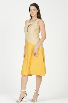 Çift Renkli Şık Yazlık Elbise SHQ-70252
