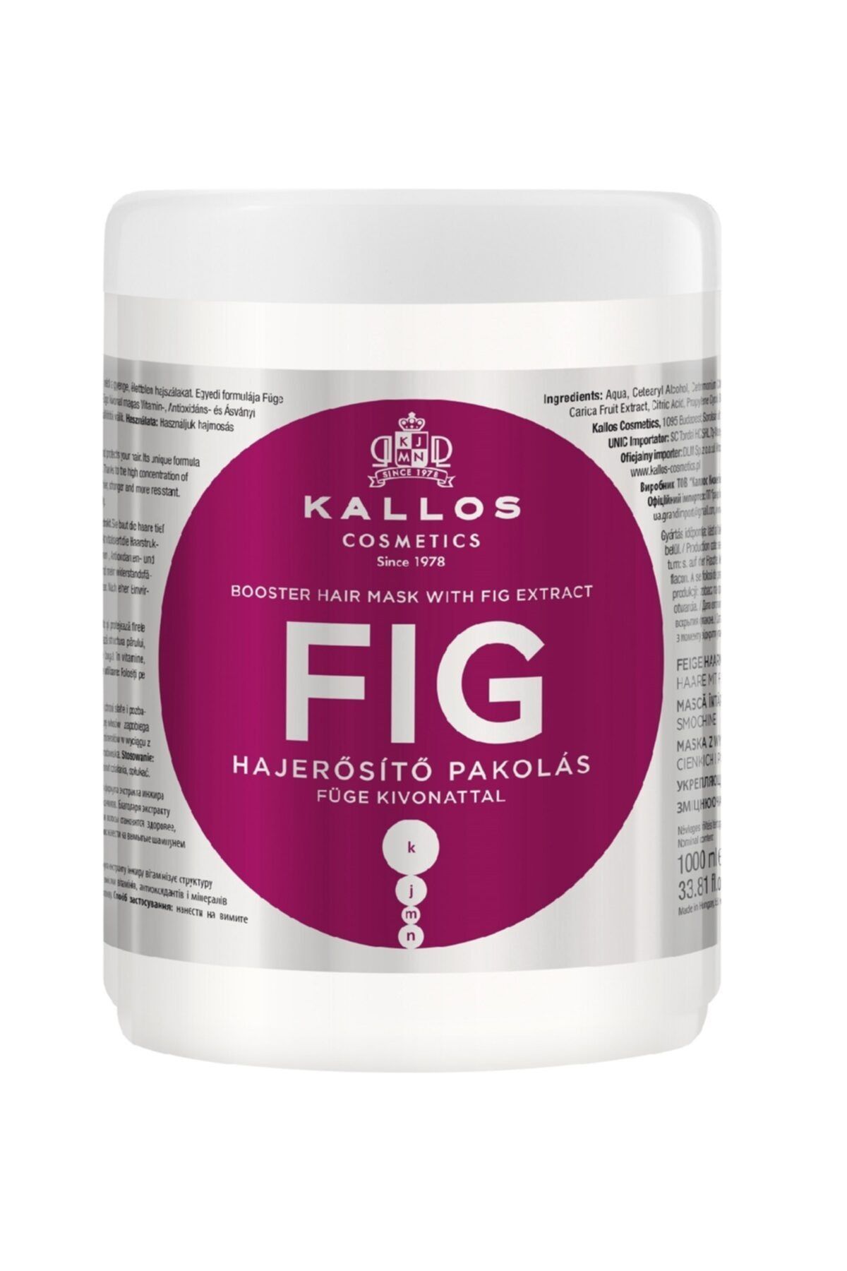ماسک مو مردانه و زنانه FIG BOOSTER 1000ML INCIR مراقبت از را تقویت می کند Kallos Cosmetics