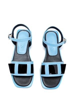 Mavi Kemer Detaylı Düz Sandalet 21OT2024