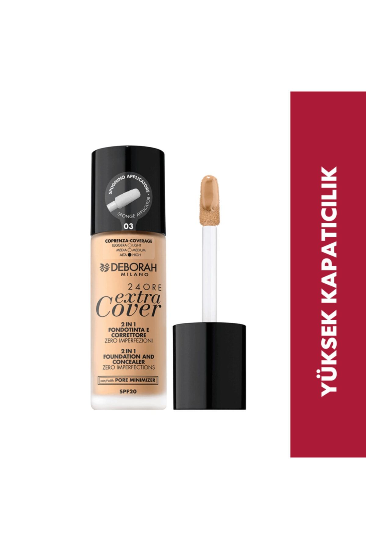 24 Ore Extra Cover Foundation No: 03 Sand Deborah Milano