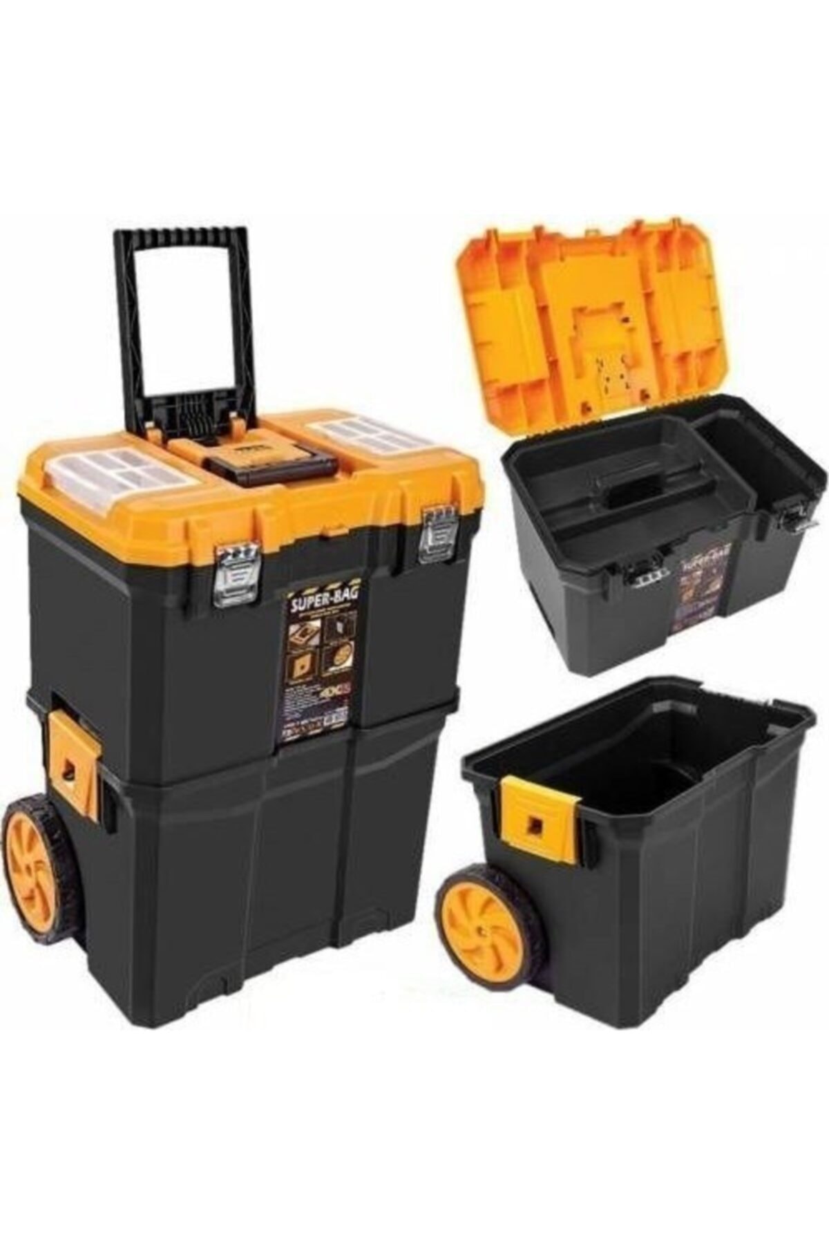 Hesaplı Hırdavat Super-bag 5039 Büyük Tekerlekli Çift Katlı Teknisyen Alet Çantası