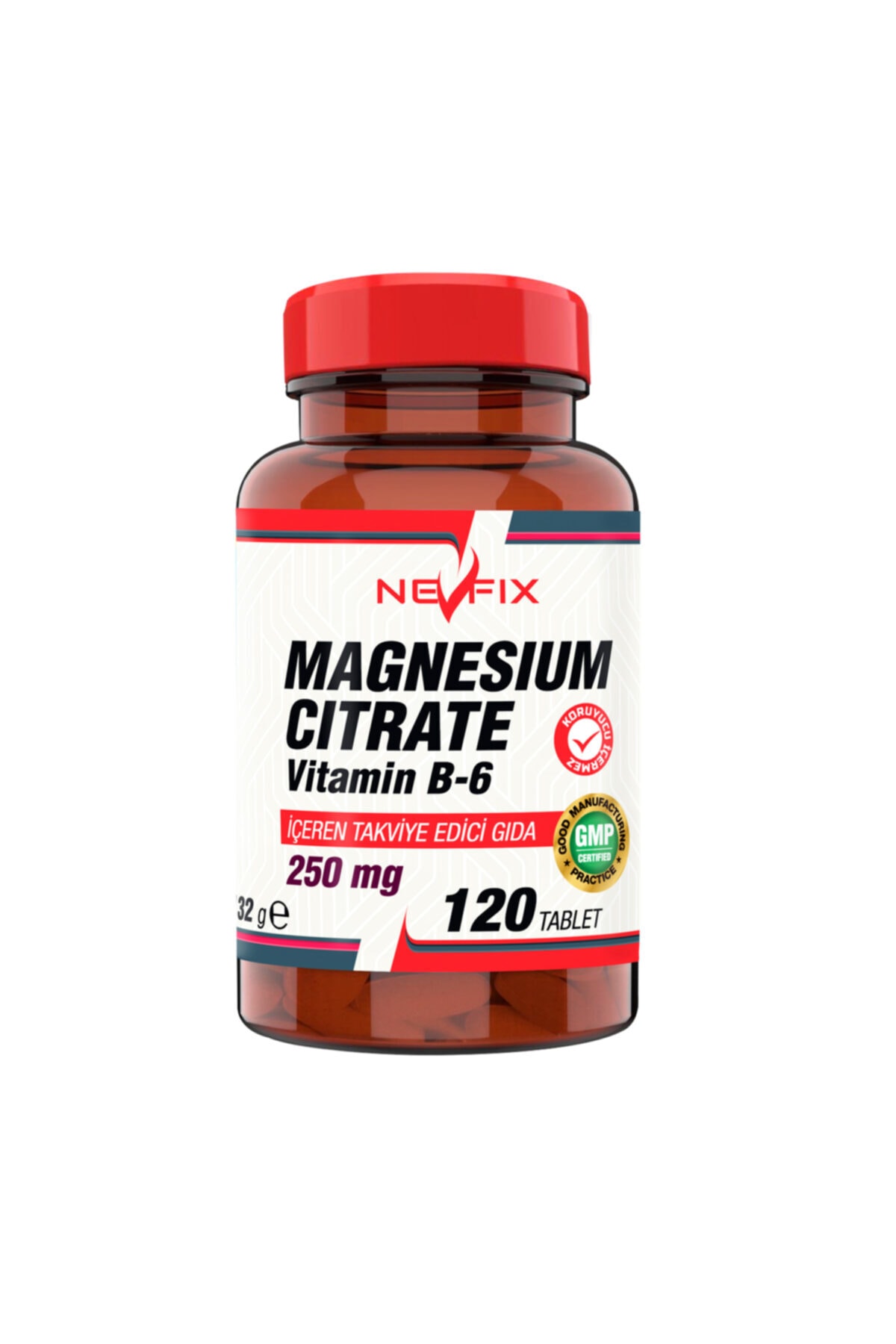 Nevfix Magnesium Citrate 250 Mg Vitamin B6 10 Mg 120 Tablet Fiyatı