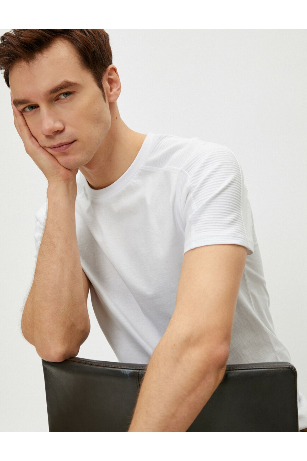 تیشرت مردانه سفید کوتون | 21YY59000189 اورجینال - تصویر 2
