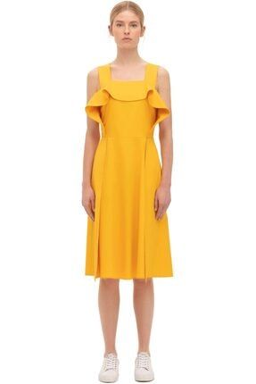 Donna Kalın Askılı Volanlı Bal Kabağı Elbise Q21K7002