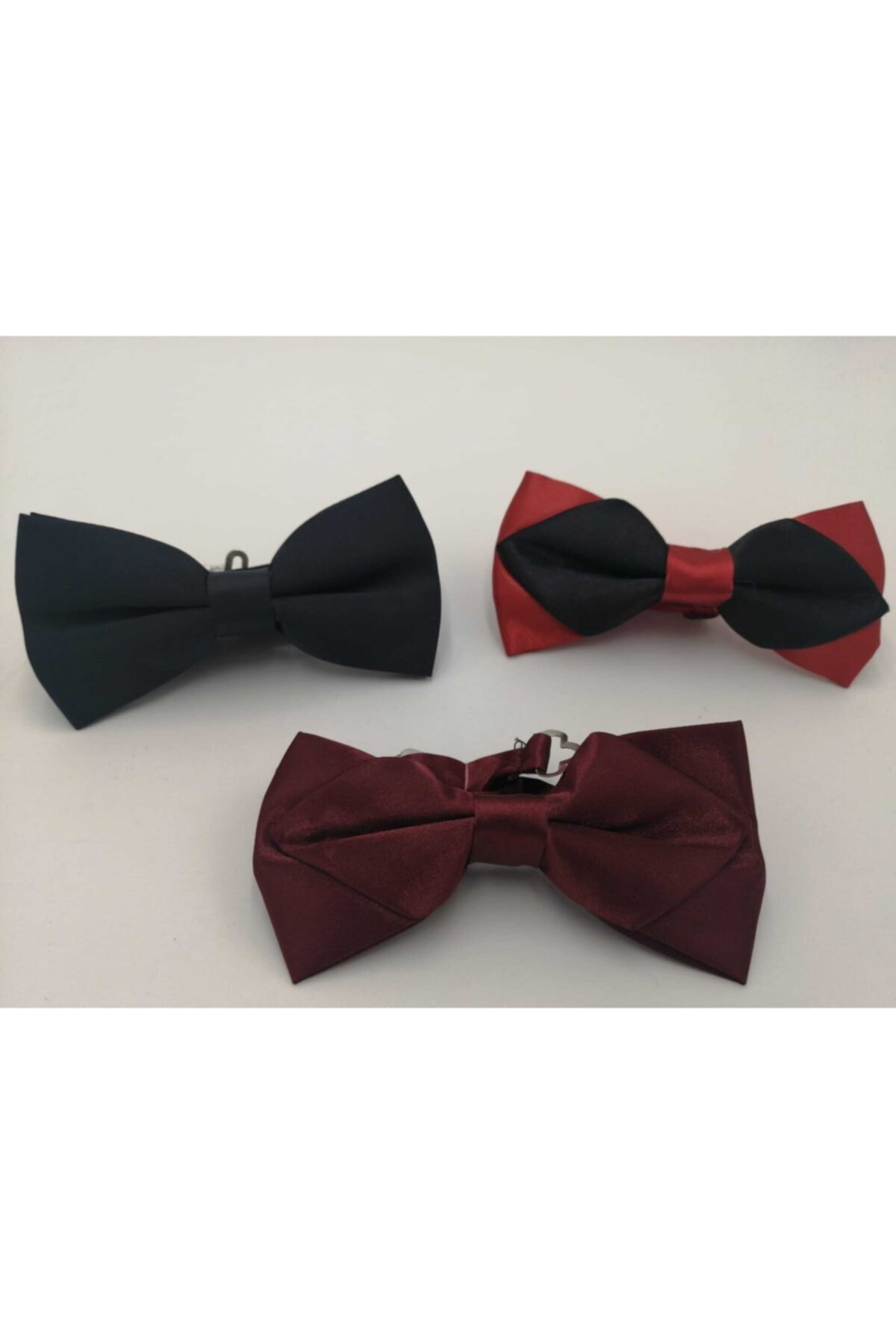 Yage Unisex Karma Renk Desenli 3'lü Kombin Papyon Set görsel 5