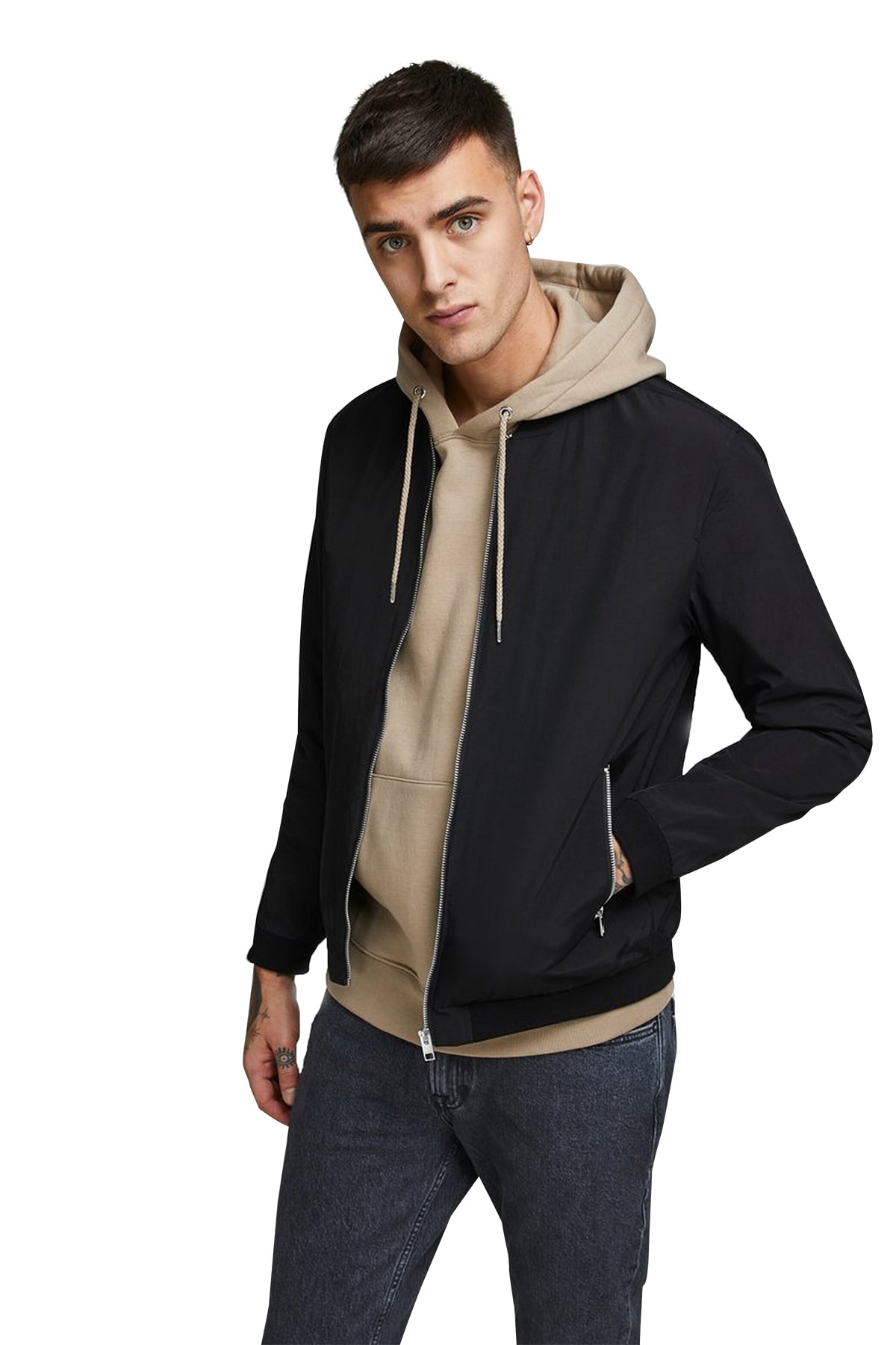 کاپشن مردانه مشکی جک اند جونز | TYC00131489129 اورجینال - تصویر 3