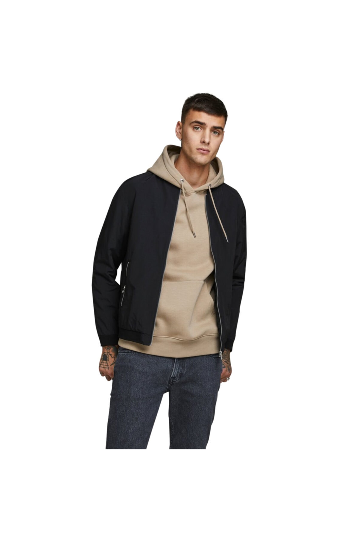 کاپشن مردانه مشکی جک اند جونز | TYC00131489129 اورجینال - تصویر 7