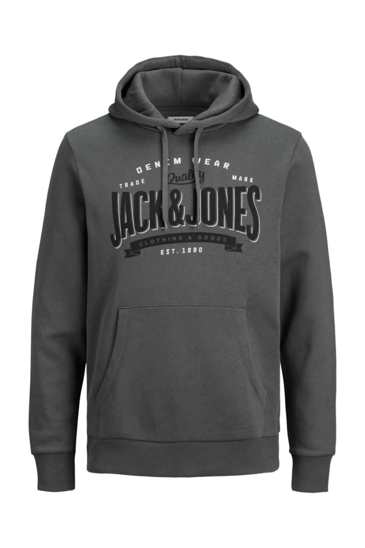 سویشرت مردانه خاکستری جک اند جونز | 12189736 اورجینال - تصویر 3