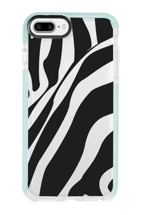 Iphone 7 Plus Zebra Desenli Candy Bumper Silikonlu Telefon Kılıfı MC7PCBTS137