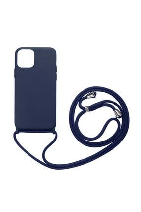 Apple Iphone 12 Pro Kılıf Boyun Askılı Ipli Lansman Silikon Kapak Lacivert 1T21RKS-8001