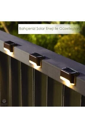 Solar Güneş Enerjili Şarj Edilen Köşebent Merdiven Veranda Bahçe Led Lamba Siyah (1adet) 0TSBHAYML3