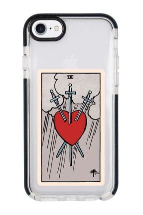Iphone 8 Siyah Kenarlı Anti Shock The Heart Desenli Telefon Kılıfı IP8LK-137