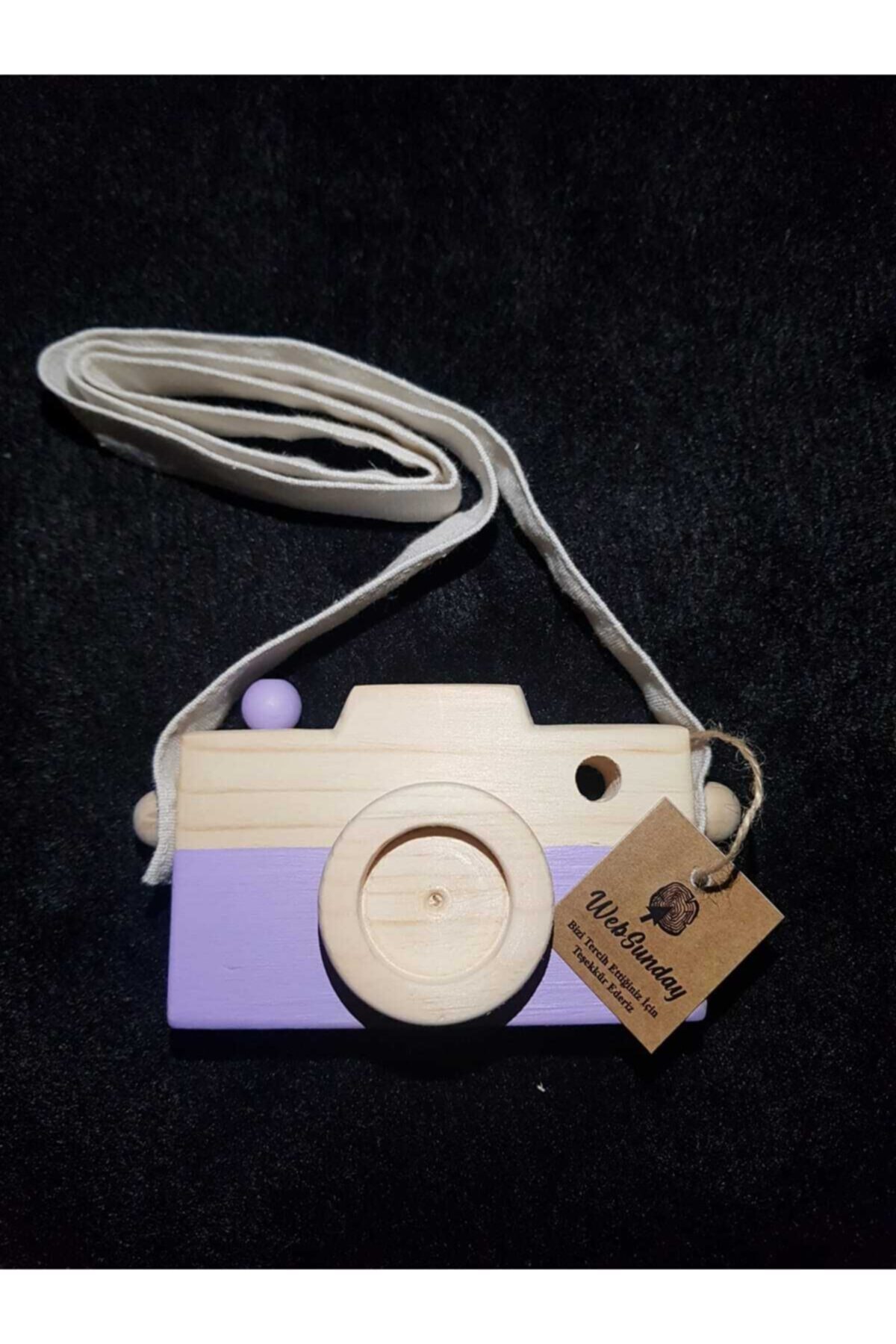 websunday Dekoratif Fotoğraf Makinesi, Bebek Çocuk Askılı Sahne Kamera, Sevimli Ahşap Oyuncak-lila fotoğrafı 3 (önizleme)