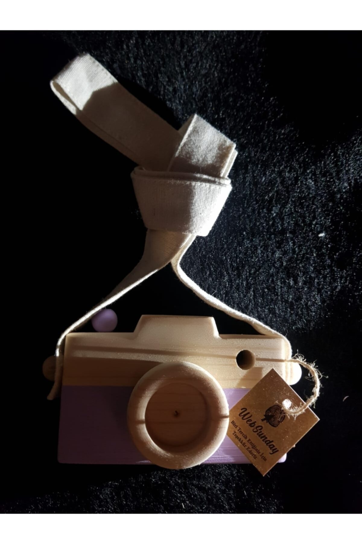 websunday Dekoratif Fotoğraf Makinesi, Bebek Çocuk Askılı Sahne Kamera, Sevimli Ahşap Oyuncak-lila fotoğrafı 4 (önizleme)