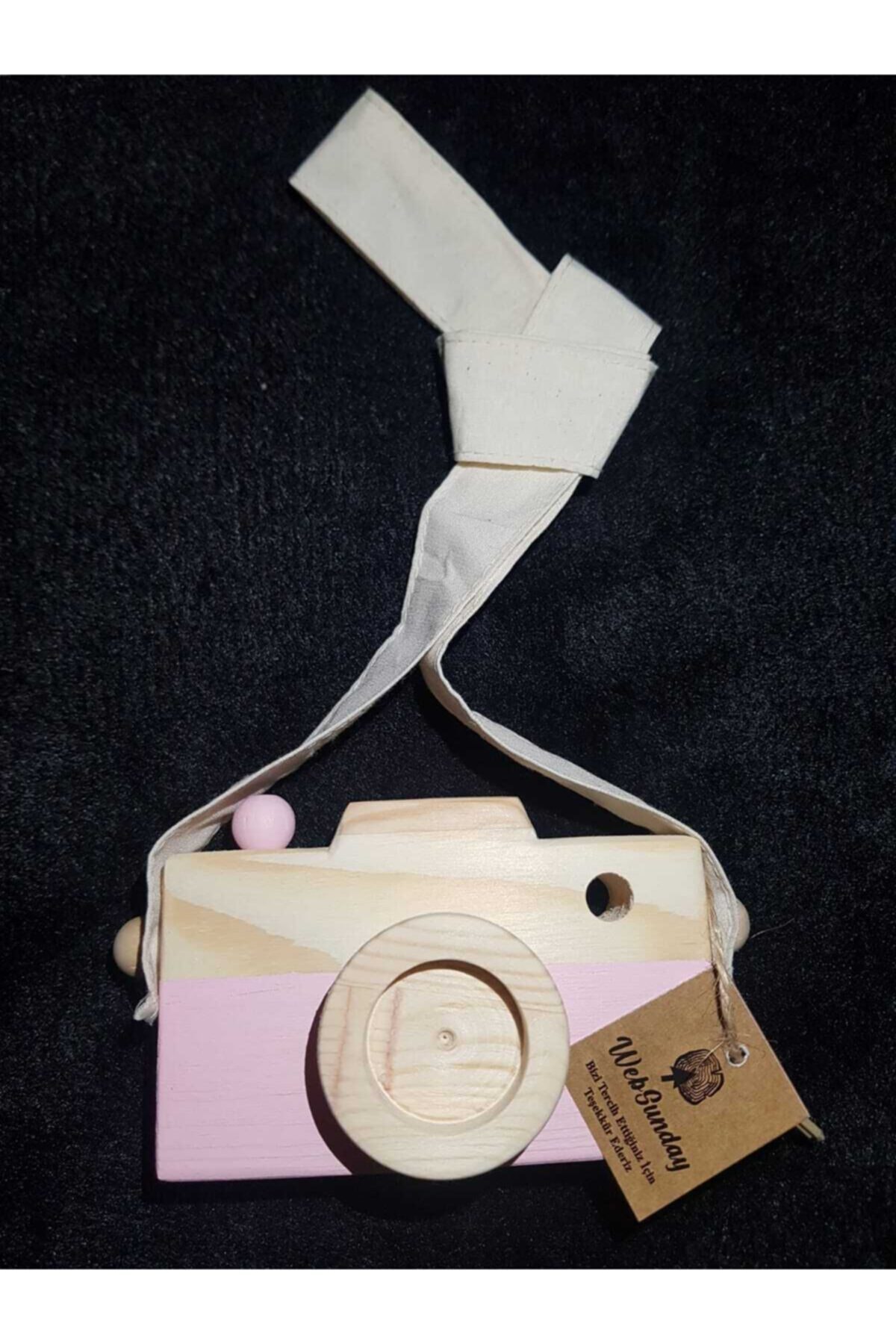 websunday Dekoratif Fotoğraf Makinesi, Bebek Çocuk Askılı Sahne Kamera, Sevimli Ahşap Oyuncak-bebek Pembesi fotoğrafı 3 (önizleme)