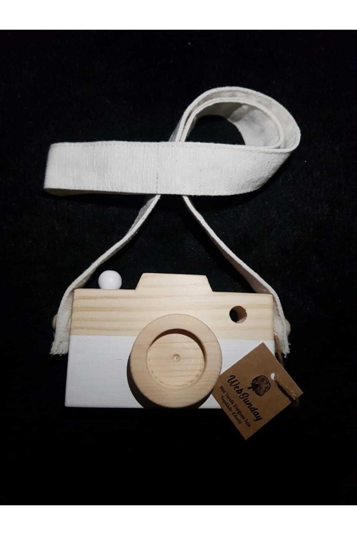 websunday Dekoratif Fotoğraf Makinesi, Bebek Çocuk Askılı Sahne Kamera, Sevimli Ahşap Oyuncak-beyaz fotoğrafı 3 (önizleme)