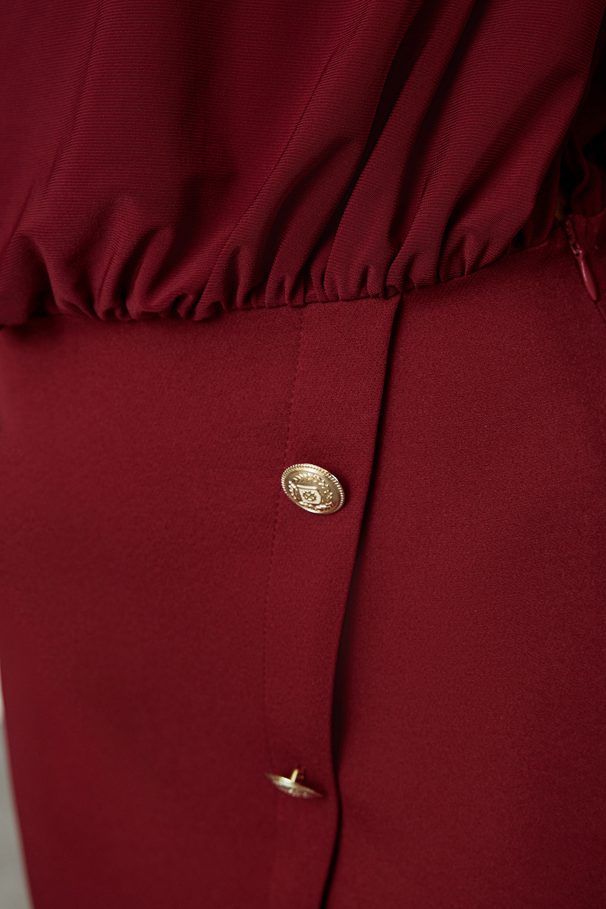 Trendyol Collection Burgundowa Mini Sukienka Tkana - Prosta Wyściełana Twoaw24el00483