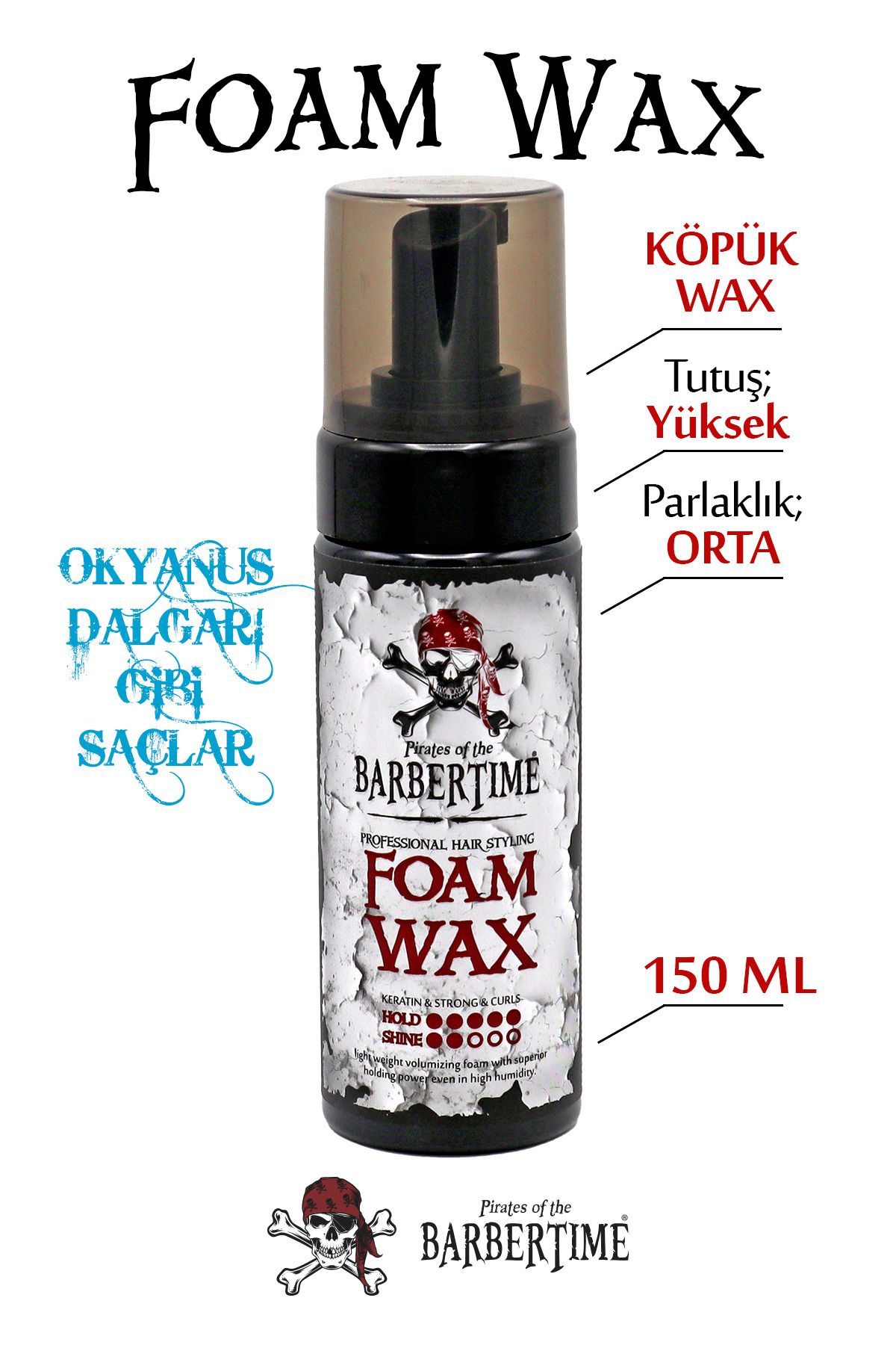 فوم موم مو 150ml فوم حالت دهنده مو Barbertime