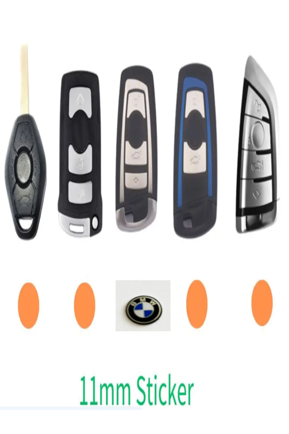 SATECHNOLOGY Kumanda anahtar amblem 11mm(2adet) (Mavi-Beyaz)